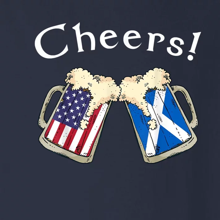 American Scottish Patriot US Flag Beer Drinks Scotland Grown Toddler Long Sleeve Shirt