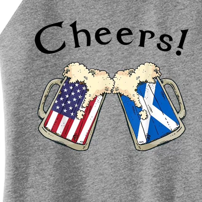 American Scottish Patriot US Flag Beer Drinks Scotland Grown Women’s Perfect Tri Rocker Tank