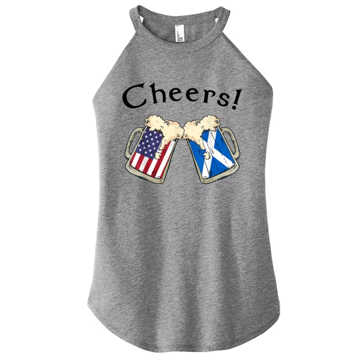 American Scottish Patriot US Flag Beer Drinks Scotland Grown Women’s Perfect Tri Rocker Tank