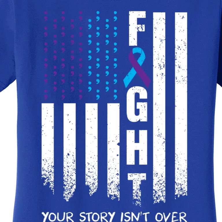 Awareness Suicide Prevention Ribbon Fight American Flag Great Gift Women's T-Shirt