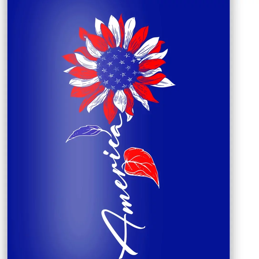 America Sunflower Patriotic Graphic 4th Of July Gift Poster