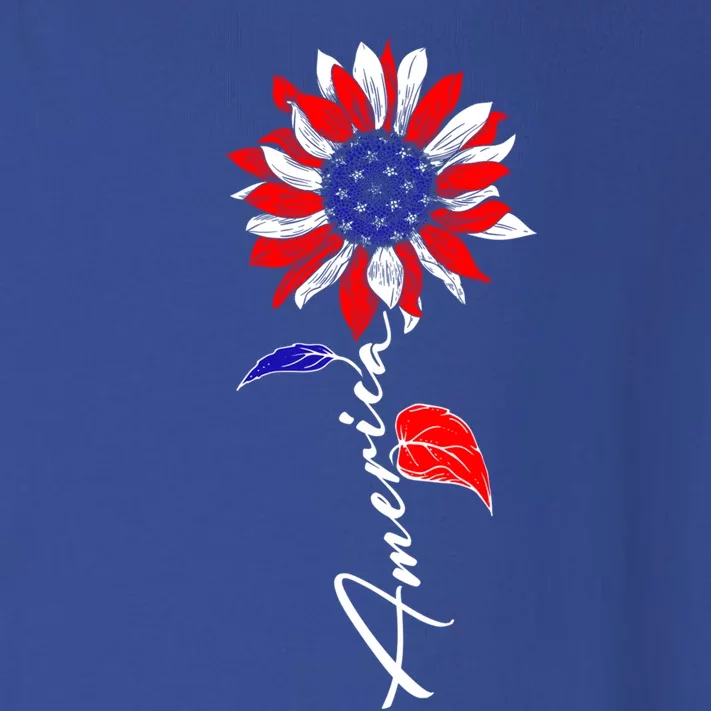 America Sunflower Patriotic Graphic 4th Of July Gift Toddler Long Sleeve Shirt