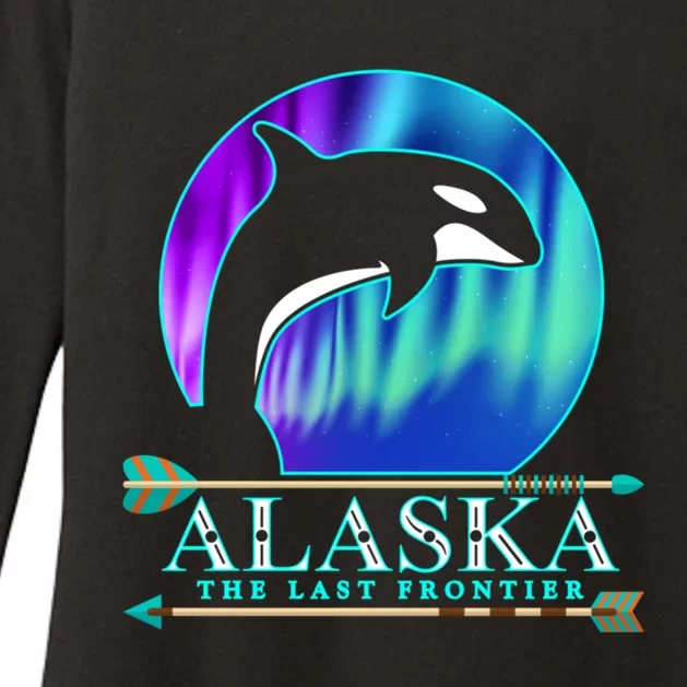 Alaska State Pride Alaska Northern Lights Alaskan Orca Whale Womens CVC Long Sleeve Shirt