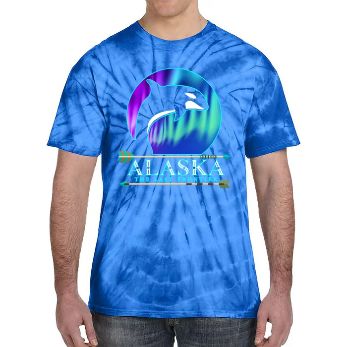 Alaska State Pride Alaska Northern Lights Alaskan Orca Whale Tie-Dye T-Shirt