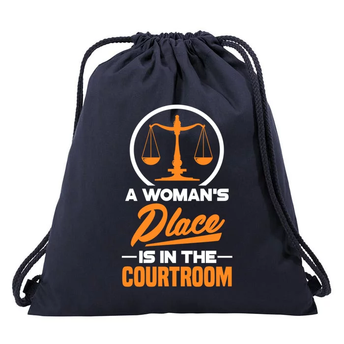 A 'S Place Is In The Courtroom Funny Lawyer Attorney Gift Drawstring Bag