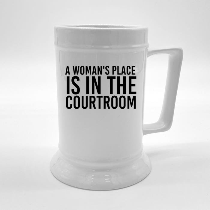 A 'S Place Is In The Courtroom Funny Lawyer Gift Idea Cool Gift Front & Back Beer Stein