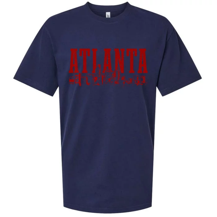 Atlanta Skyline Pride Georgia Vintage Atlanta Sueded Cloud Jersey T-Shirt