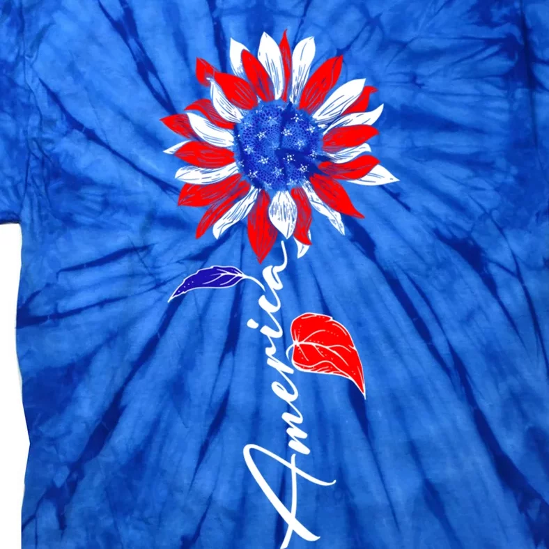 America Sunflower Patriotic Graphic 4th Of July Gift Tie-Dye T-Shirt