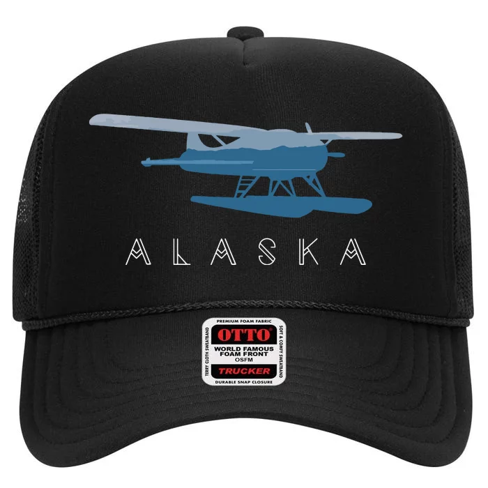 Alaska Sea Plane Seaplane Pilot Alaskan Landscape High Crown Mesh Trucker Hat