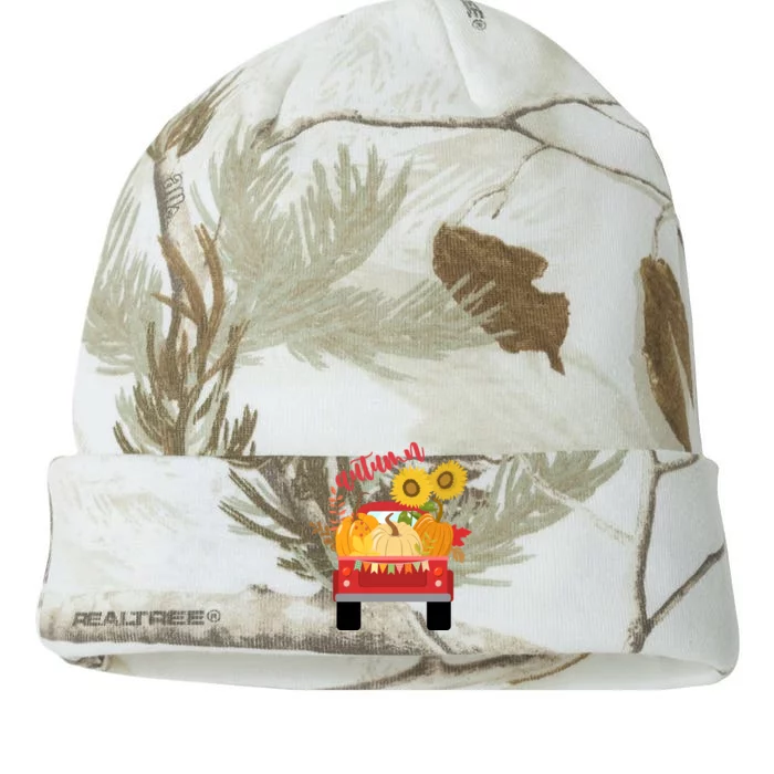 Autumn Sunflower Pumpkin Vintage Truck Kati - 12in Camo Beanie