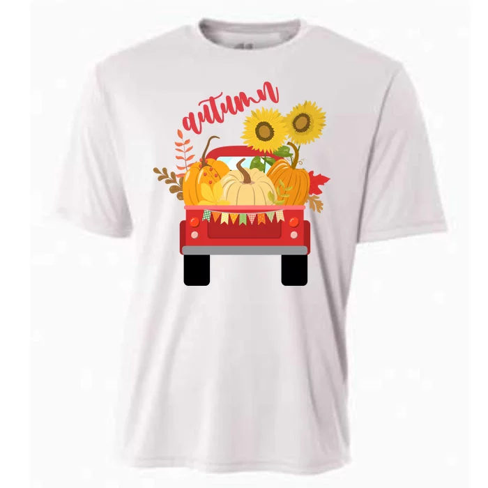 Autumn Sunflower Pumpkin Vintage Truck Cooling Performance Crew T-Shirt