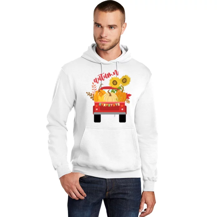 Autumn Sunflower Pumpkin Vintage Truck Hoodie