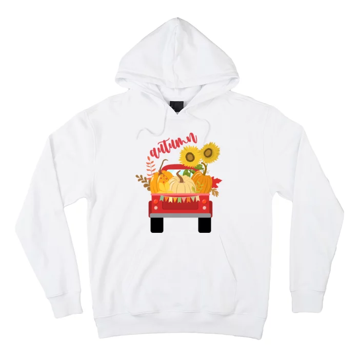 Autumn Sunflower Pumpkin Vintage Truck Hoodie