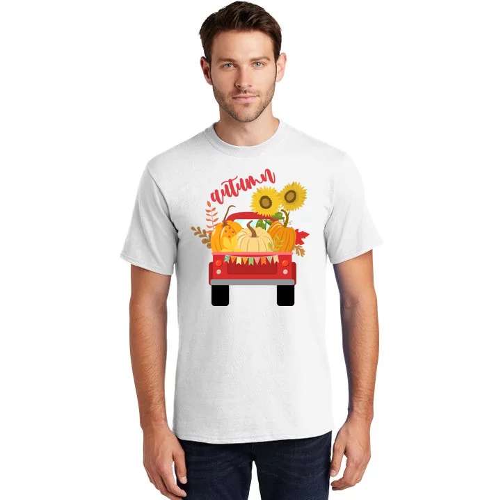 Autumn Sunflower Pumpkin Vintage Truck Tall T-Shirt