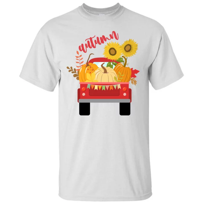 Autumn Sunflower Pumpkin Vintage Truck Tall T-Shirt