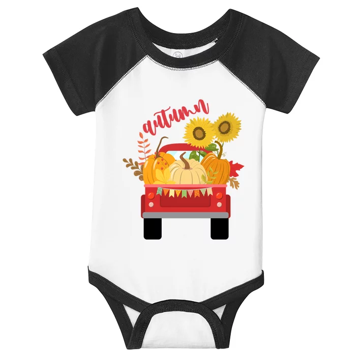 Autumn Sunflower Pumpkin Vintage Truck Infant Baby Jersey Bodysuit