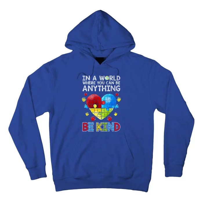 Autistic Support Puzzle Be Kind Autism Awareness Gift Tall Hoodie