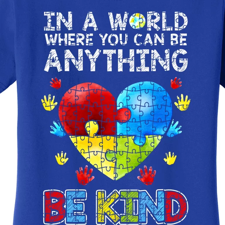 Autistic Support Puzzle Be Kind Autism Awareness Gift Women's T-Shirt