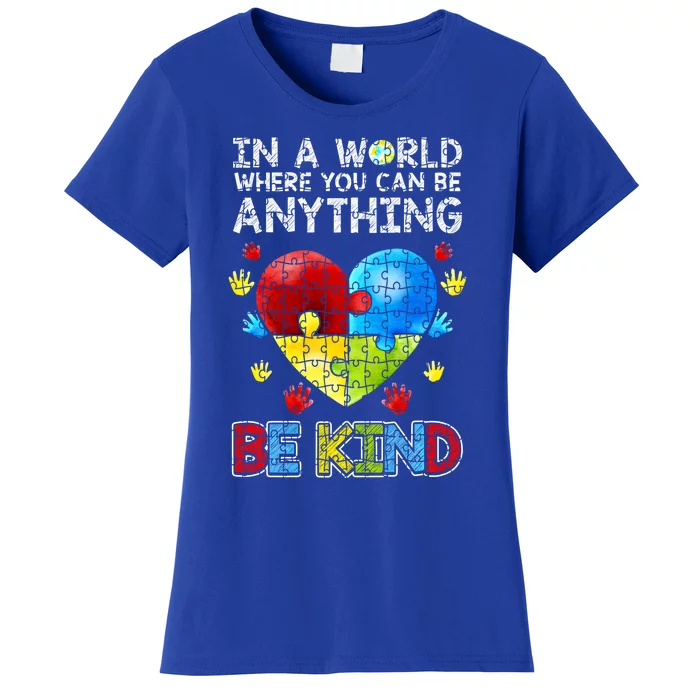 Autistic Support Puzzle Be Kind Autism Awareness Gift Women's T-Shirt