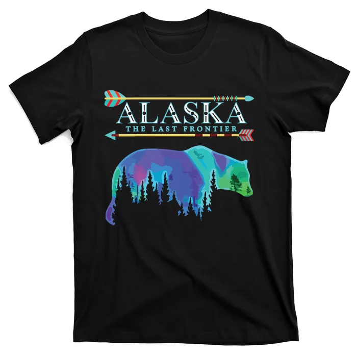 Alaska State Pride Alaska Northern Lights Alaskan Bear T-Shirt