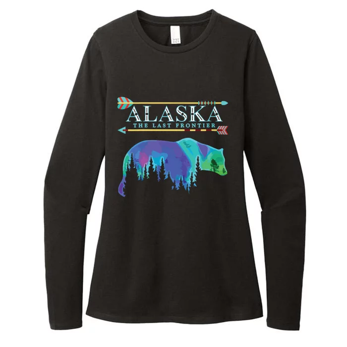 Alaska State Pride Alaska Northern Lights Alaskan Bear Womens CVC Long Sleeve Shirt