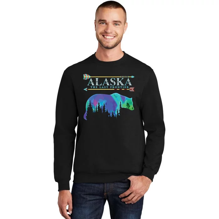 Alaska State Pride Alaska Northern Lights Alaskan Bear Tall Sweatshirt