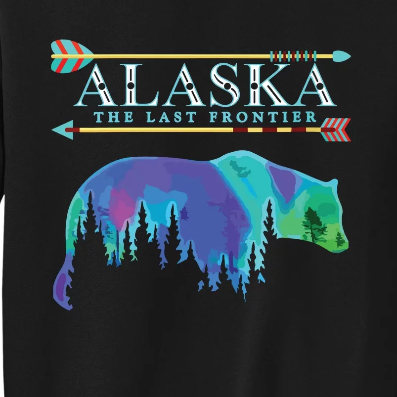 Alaska State Pride Alaska Northern Lights Alaskan Bear Tall Sweatshirt