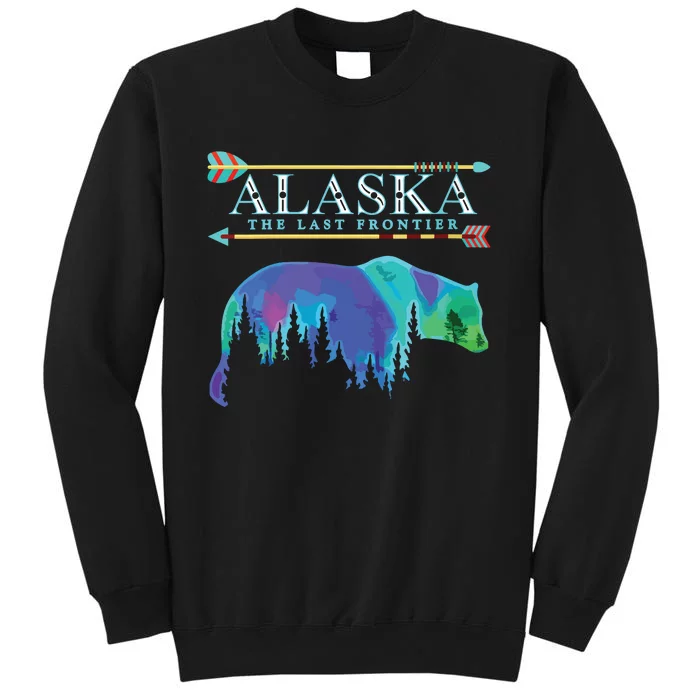 Alaska State Pride Alaska Northern Lights Alaskan Bear Tall Sweatshirt