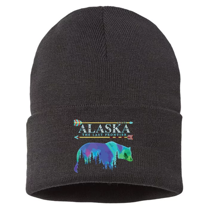 Alaska State Pride Alaska Northern Lights Alaskan Bear Sustainable Knit Beanie