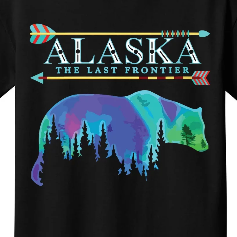 Alaska State Pride Alaska Northern Lights Alaskan Bear Kids T-Shirt