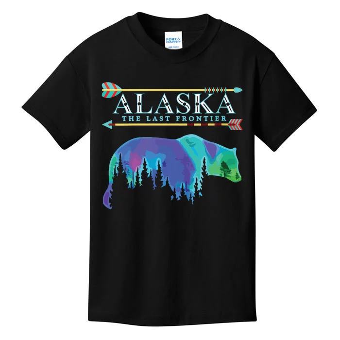 Alaska State Pride Alaska Northern Lights Alaskan Bear Kids T-Shirt