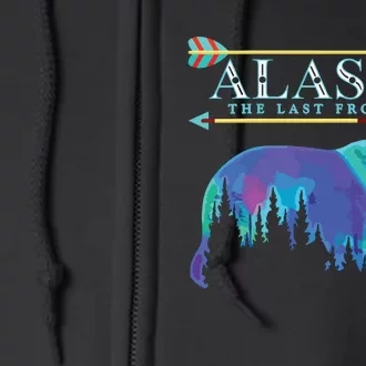 Alaska State Pride Alaska Northern Lights Alaskan Bear Full Zip Hoodie