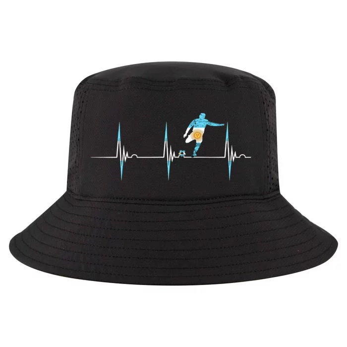 Argentina Soccer Player Ball Heartbeat EKG Pulse Argentina Cool Comfort Performance Bucket Hat