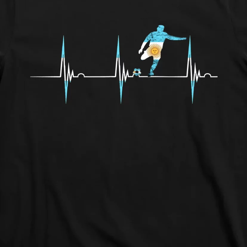 Argentina Soccer Player Ball Heartbeat EKG Pulse Argentina T-Shirt