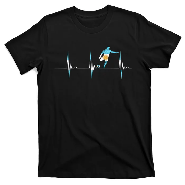 Argentina Soccer Player Ball Heartbeat EKG Pulse Argentina T-Shirt