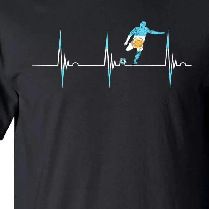 Argentina Soccer Player Ball Heartbeat EKG Pulse Argentina Tall T-Shirt