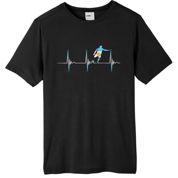 Argentina Soccer Player Ball Heartbeat EKG Pulse Argentina ChromaSoft Performance T-Shirt