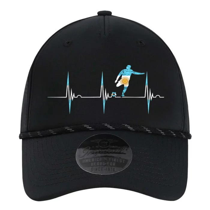 Argentina Soccer Player Ball Heartbeat EKG Pulse Argentina Performance The Dyno Cap