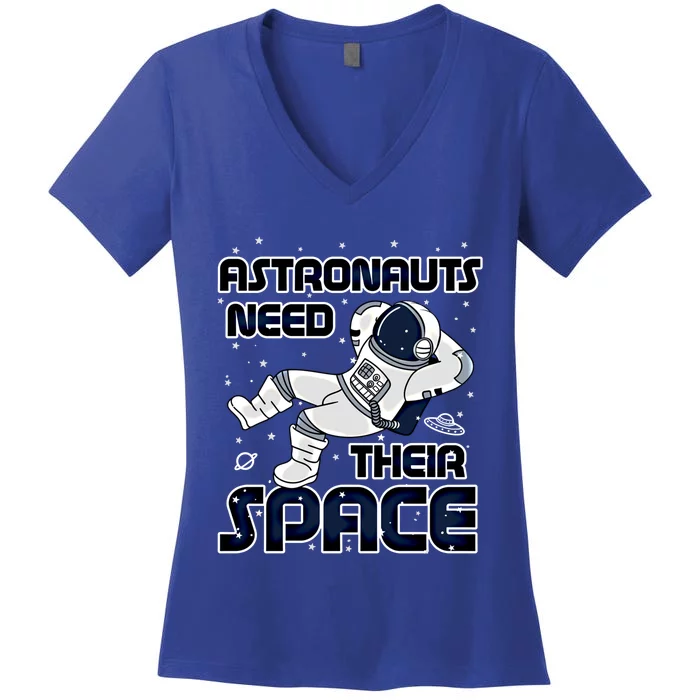 Astronauts Space Planet Stars Spaceship Galaxy Gift Idea Cute Gift Women's V-Neck T-Shirt