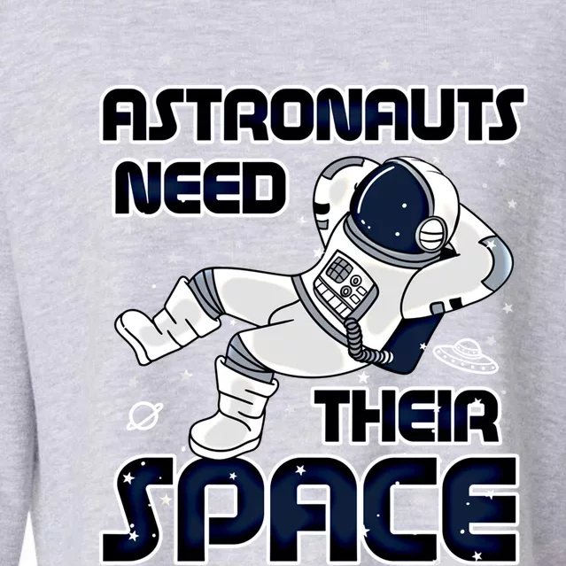 Astronauts Space Planet Stars Spaceship Galaxy Gift Idea Cute Gift Cropped Pullover Crew