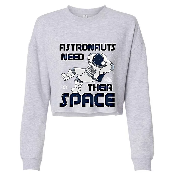 Astronauts Space Planet Stars Spaceship Galaxy Gift Idea Cute Gift Cropped Pullover Crew