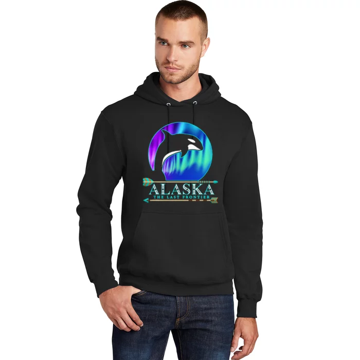 Alaska State Pride Alaska Northern Lights Alaskan Orca Whale Hoodie