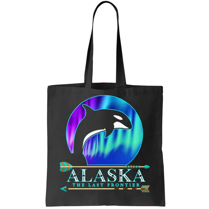 Alaska State Pride Alaska Northern Lights Alaskan Orca Whale Tote Bag