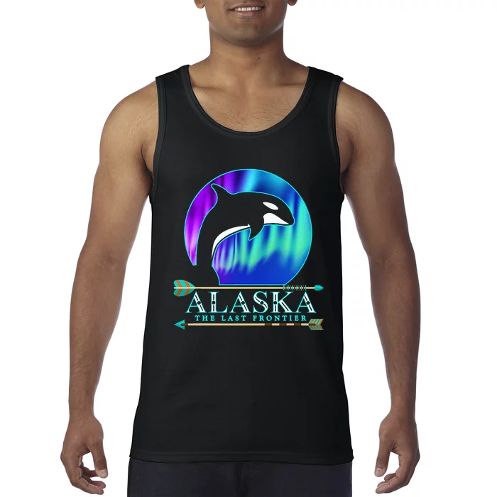 Alaska State Pride Alaska Northern Lights Alaskan Orca Whale Tank Top