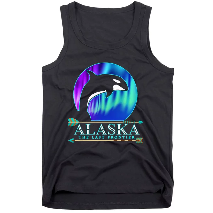 Alaska State Pride Alaska Northern Lights Alaskan Orca Whale Tank Top