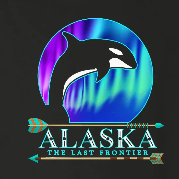 Alaska State Pride Alaska Northern Lights Alaskan Orca Whale Toddler Long Sleeve Shirt