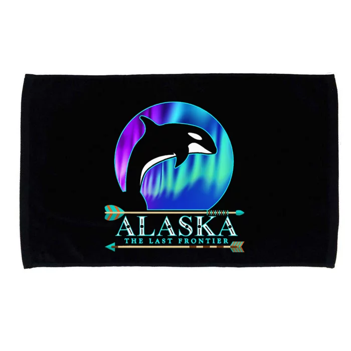 Alaska State Pride Alaska Northern Lights Alaskan Orca Whale Microfiber Hand Towel