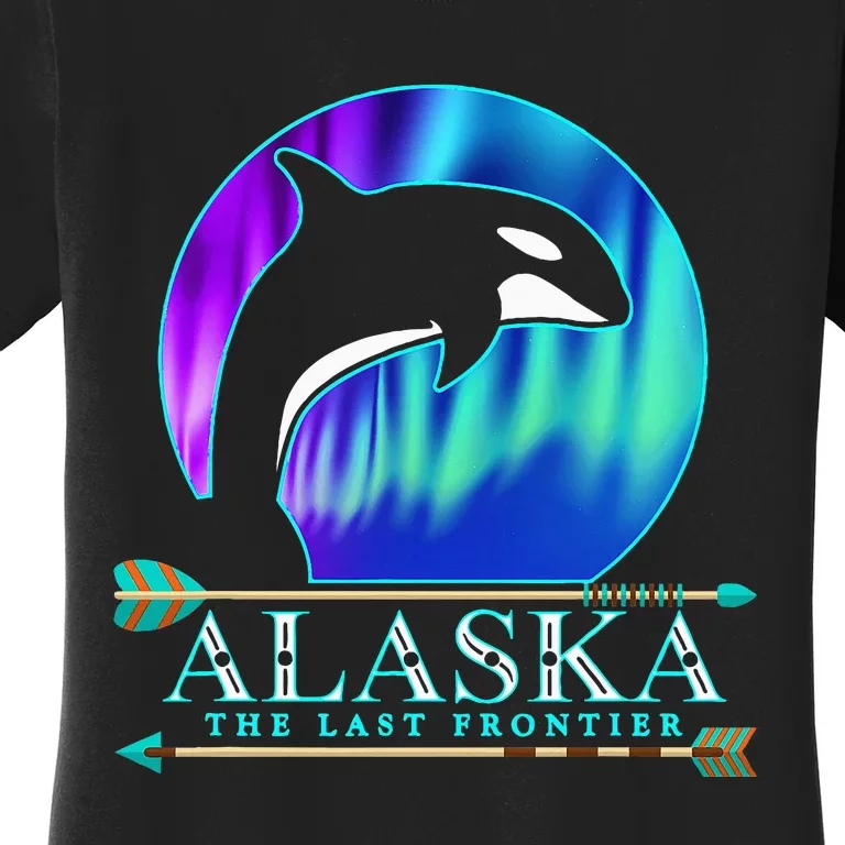 Alaska State Pride Alaska Northern Lights Alaskan Orca Whale Women's T-Shirt