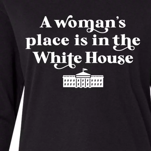 A S Place Is In The White House Female President Meaningful Gift Womens Cotton Relaxed Long Sleeve T-Shirt