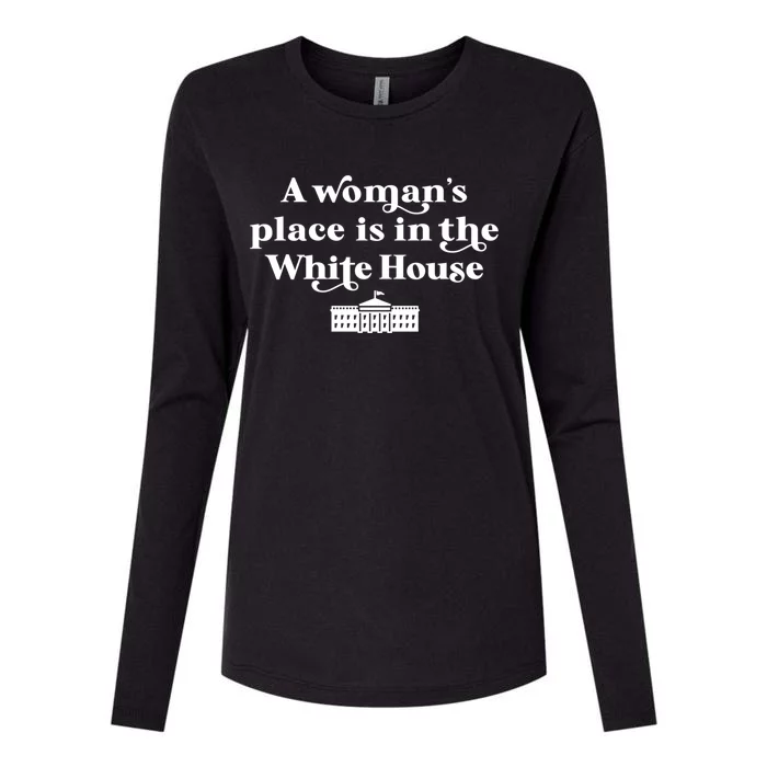 A S Place Is In The White House Female President Meaningful Gift Womens Cotton Relaxed Long Sleeve T-Shirt